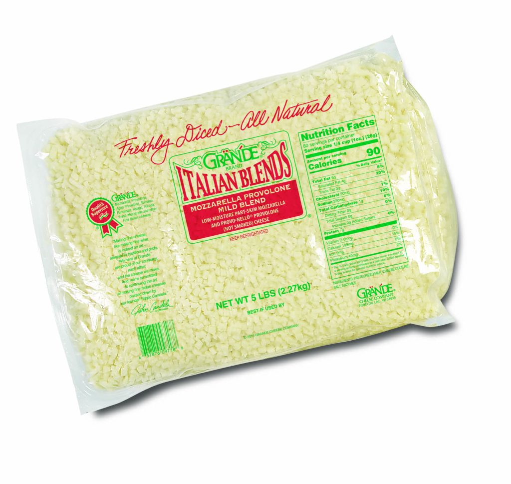 00718-Grande Mozzarella Provolone Mild Dice  5lb