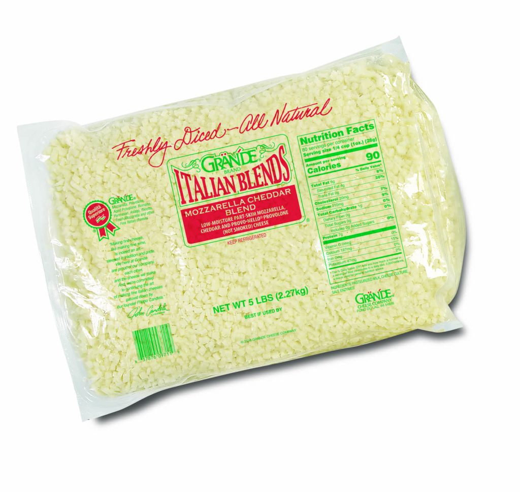 00711-Grande Mozzarella Cheddar Blend Dice 5lb